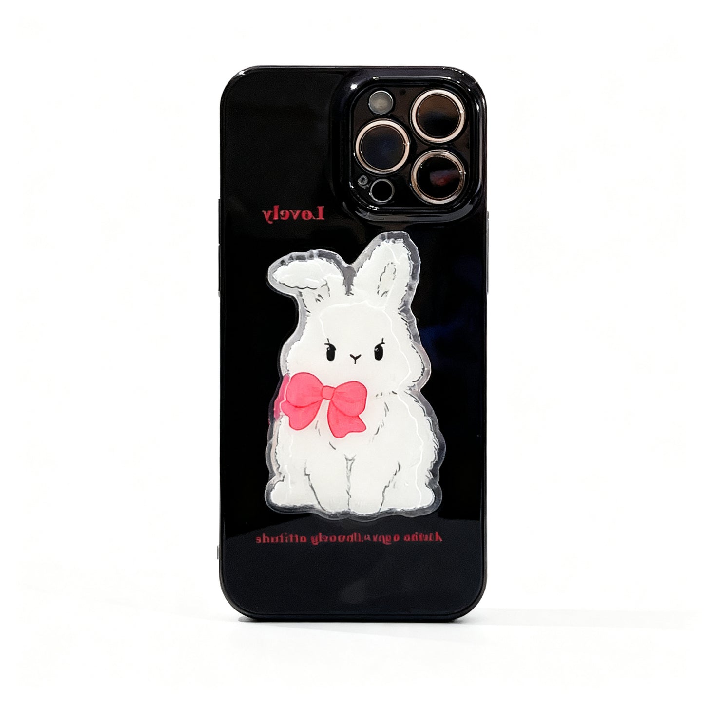 Cute Cotton Bunny Soft Phone Case with Stand for iPhone