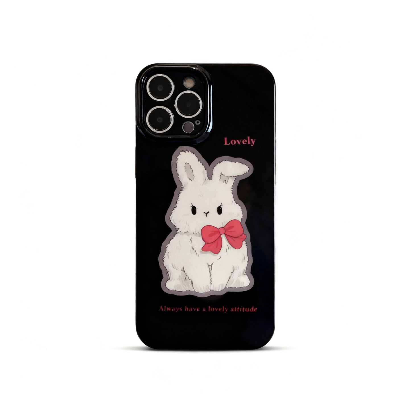 Cute Cotton Bunny Soft Phone Case with Stand for iPhone