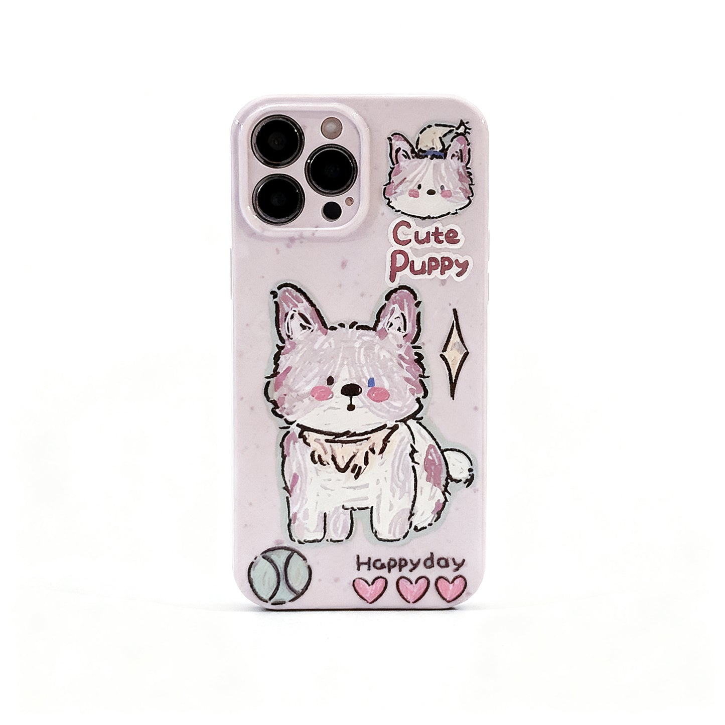 Cute Doodle Dog Design Shockproof Phone Case for iPhone