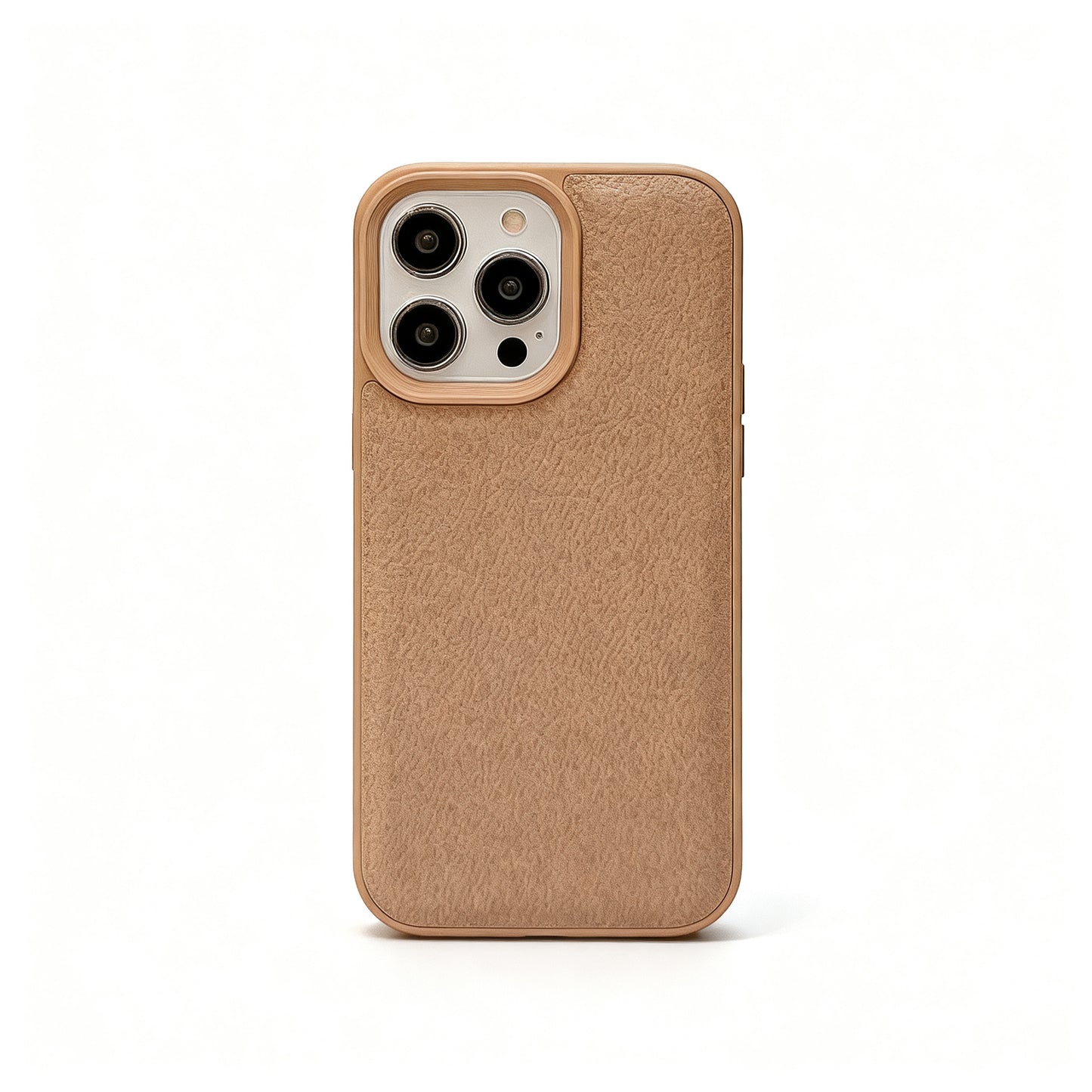 Khaki Minimalist Leather Phone Case for iPhone