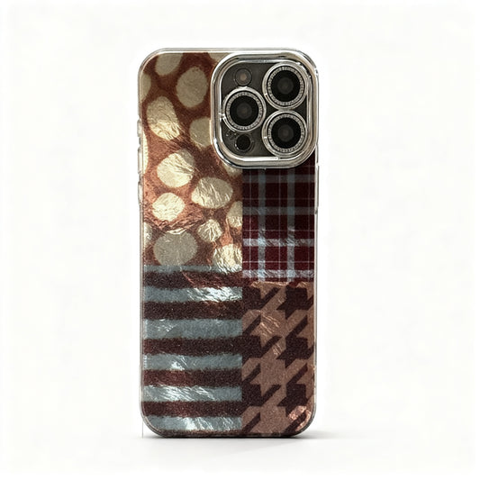 Vintage Leopard Print Glitter Phone Case for iPhone