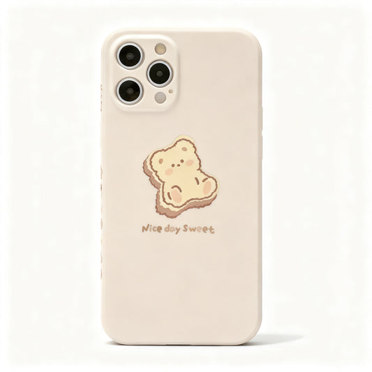 Cute Bear Design Matte Phone Case for iPhone