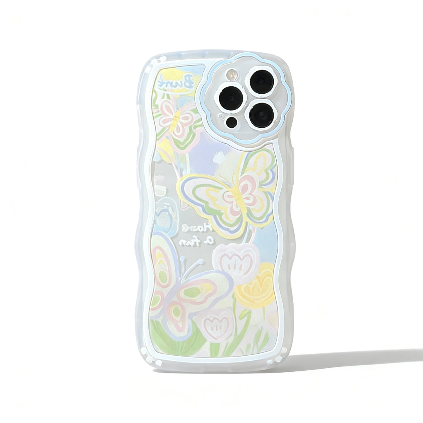 Blue Wave Design Phone Case with Lanyard for iPhone