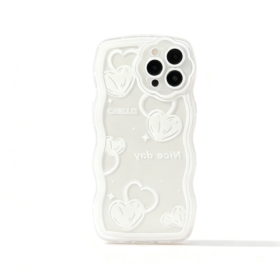 Pink Heart Soft Phone Case with Lanyard for iPhone