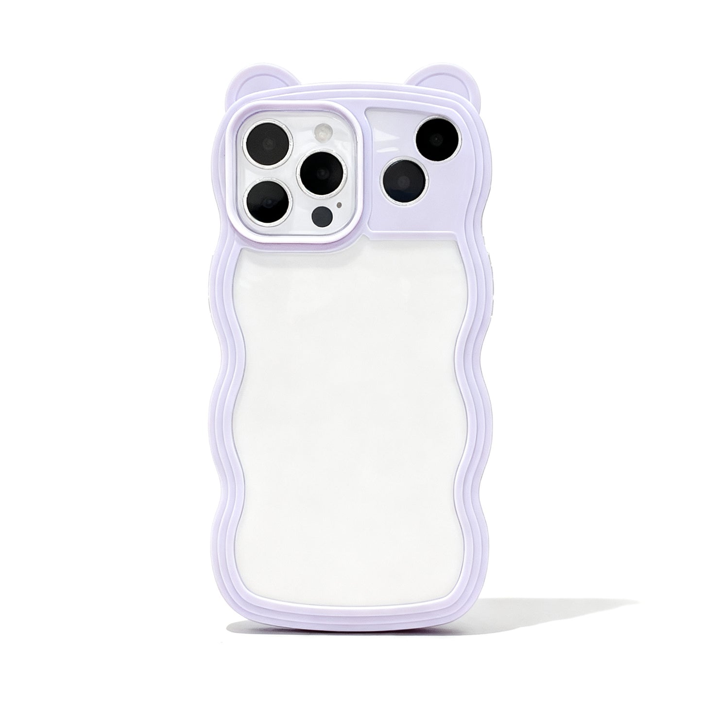 Cute Bear Wave Frame Clear Silicone Phone Case for iPhone