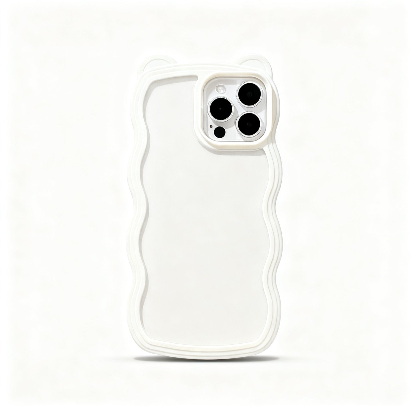 Cute Bear Wave Frame Clear Silicone Phone Case for iPhone
