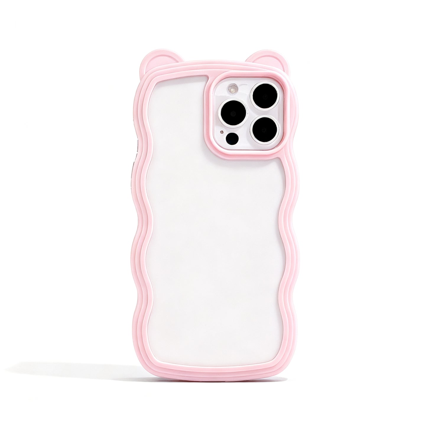 Cute Bear Wave Frame Clear Silicone Phone Case for iPhone