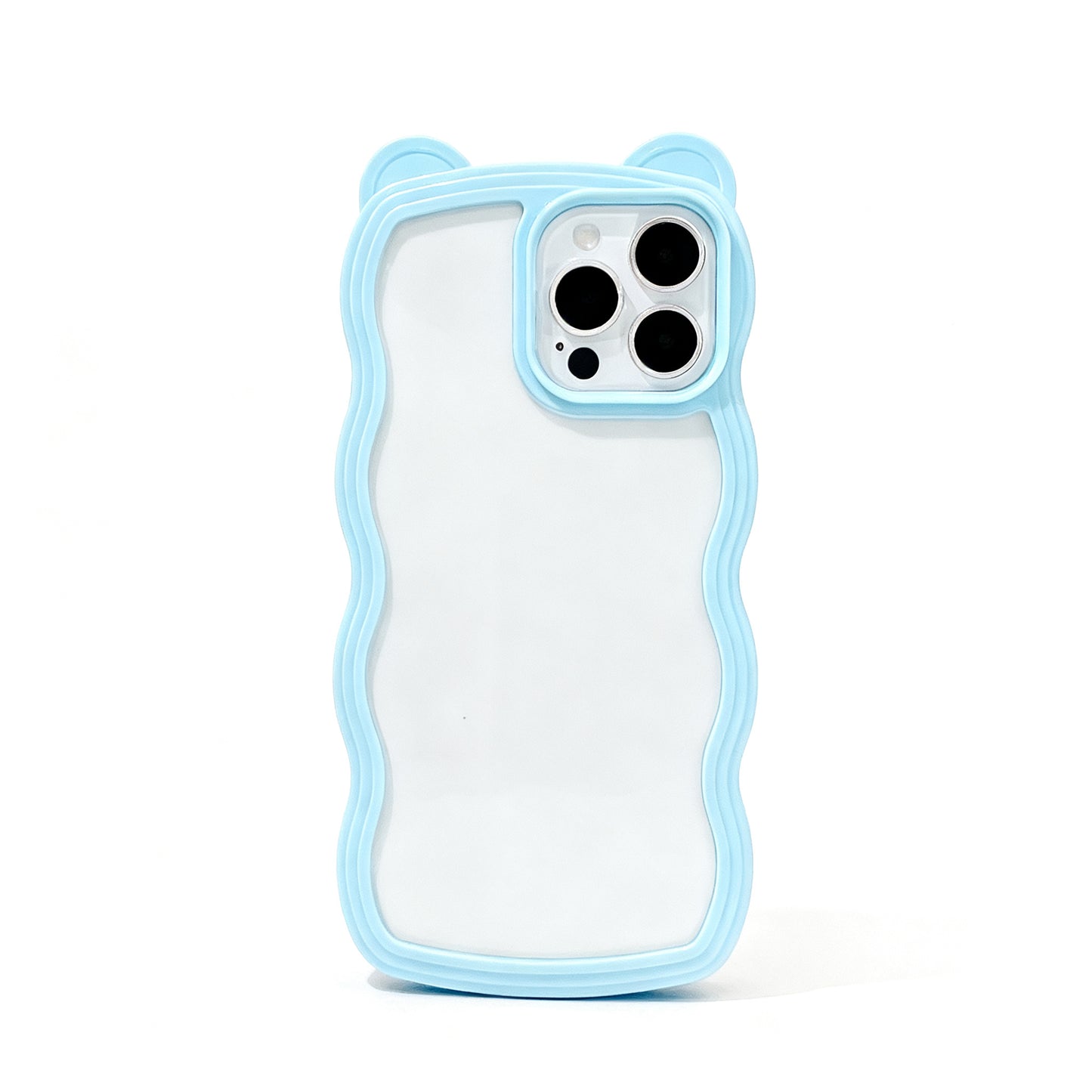 Cute Bear Wave Frame Clear Silicone Phone Case for iPhone
