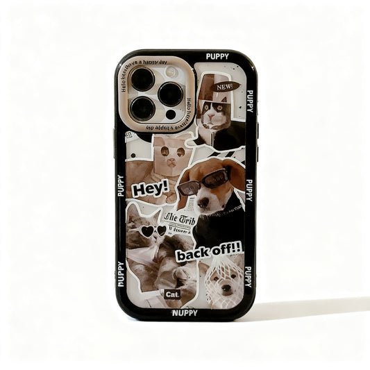 Black Cat Sunglasses Print Magnetic Phone Case for iPhone