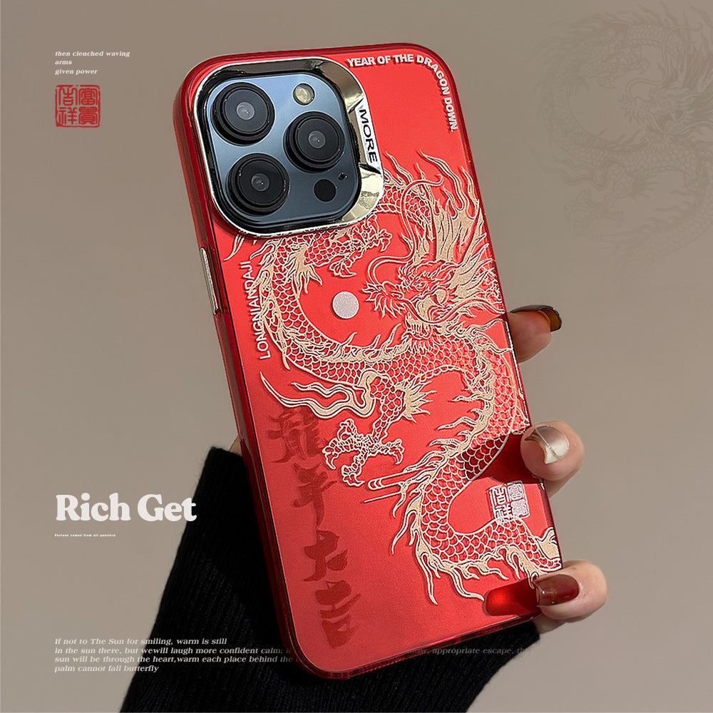 Iridescent Dragon Print Soft Phone Case for iPhone