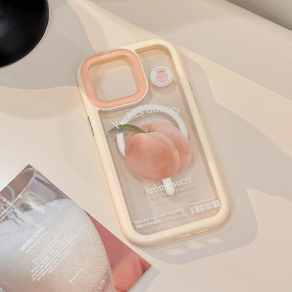 Pastel Pink Peach Magnetic Stand Phone Case for iPhone